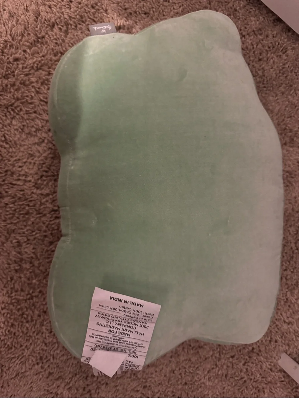 Hallmark x Bridgerton Green Carriage Shaped Decorative Pillow